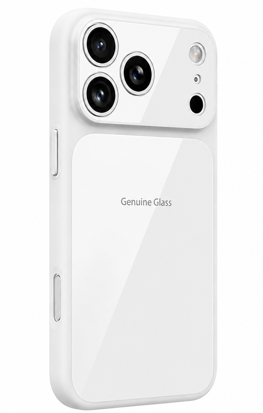 Capa MagSafe para Apple iPhone 16 Pro, OEM, Vidro Autêntico, Branco