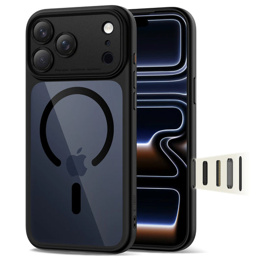 Capa MagSafe para Apple iPhone 17 Pro Max, Tech-Protect, MagPeak, Preto Transparente
