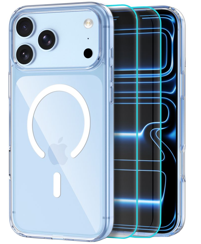 Capa MagSafe para Apple iPhone 18 Pro / 17 Pro, Tech-Protect, Flexair Hybrid com Protetor de Ecrã, Transparente