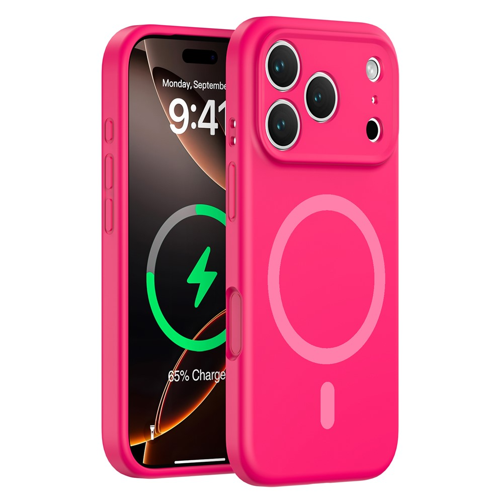 Capa MagSafe para Apple iPhone 17 Pro Max, OEM, Silicone Líquido, Rosa