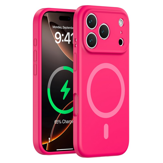 Capa MagSafe para Apple iPhone 17 Pro Max, OEM, Silicone Líquido, Rosa