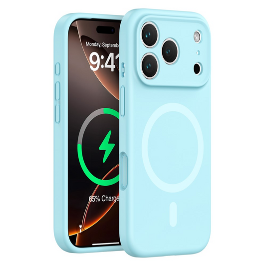 Capa MagSafe para Apple iPhone 17 Pro Max, OEM, Silicone Líquido, Turquesa