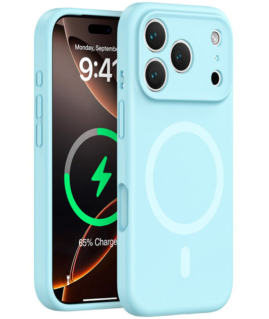 Capa MagSafe para Apple iPhone 17 Pro, OEM, Silicone Líquido, Turquesa
