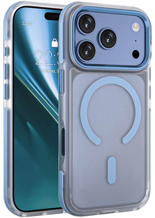 Capa MagSafe para Apple iPhone 18 Pro / 17 Pro, Etteri, Icy Mag, Azul
