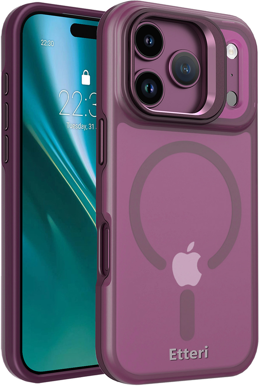Capa MagSafe para Apple iPhone 18 Pro / 17 Pro, Etteri, Morning Fog, Vinho