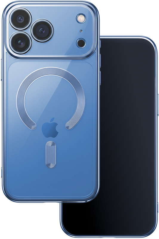Capa MagSafe para Apple iPhone 18 Pro / 17 Pro, OEM, Cor Chrome Mag, Azul