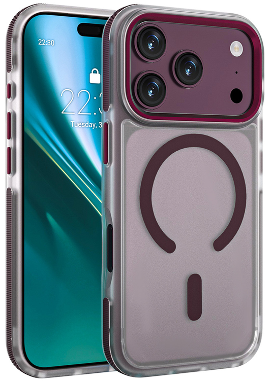 Capa MagSafe para Apple iPhone 18 Pro Max / 17 Pro Max, Etteri, Icy Mag, Vinho