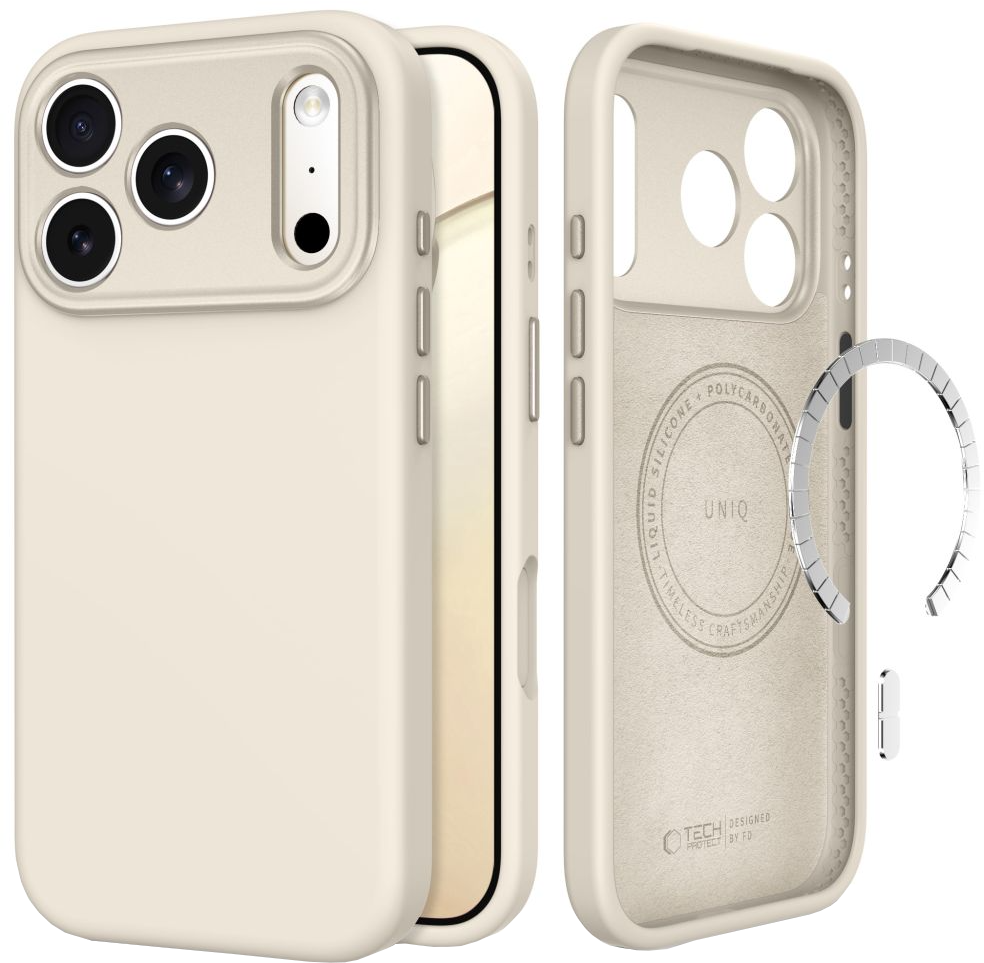Capa MagSafe para Apple iPhone 18 Pro / 17 Pro, Tech-Protect, Uniq CC, Bege