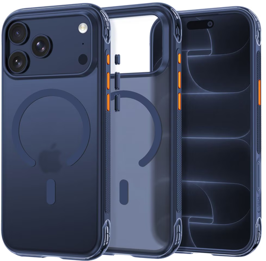 Capa MagSafe para Apple iPhone 18 Pro / 17 Pro, Tech-Protect, MagAir CC, Azul Marinho Fosco