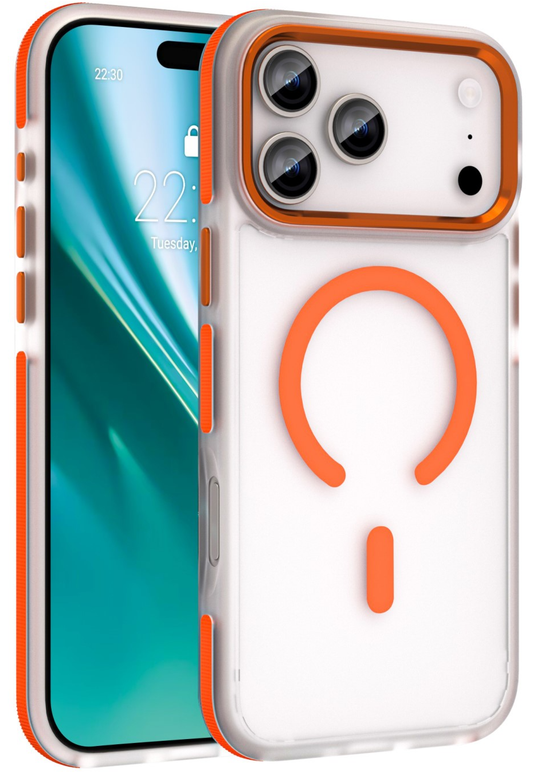Capa MagSafe para Apple iPhone 18 Pro / 17 Pro, Etteri, Icy Mag, Laranja