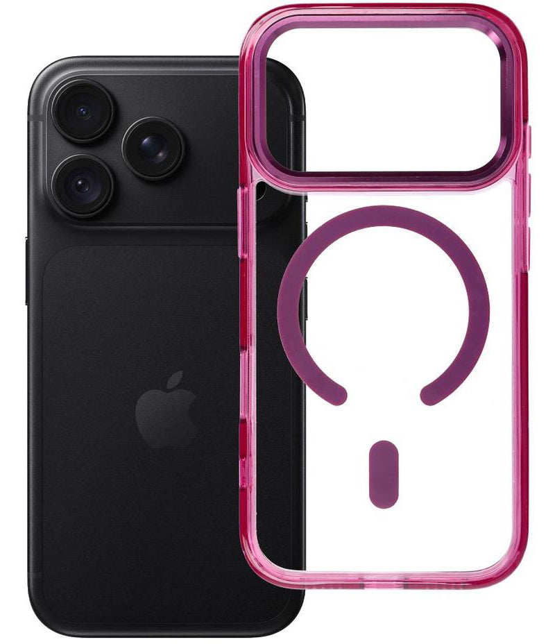 Capa MagSafe para Apple iPhone 18 Pro / iPhone 17 Pro, OEM, Frame Clear Hybrid, cor de vinho