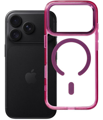 Capa MagSafe para Apple iPhone 18 Pro / iPhone 17 Pro, OEM, Frame Clear Hybrid, cor de vinho