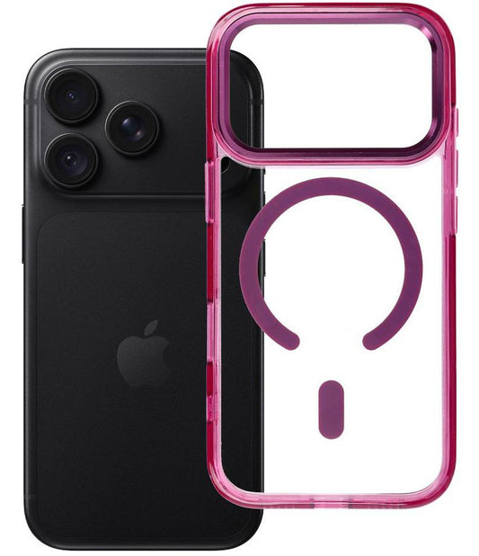 Capa MagSafe para Apple iPhone 18 Pro / iPhone 17 Pro, OEM, Frame Clear Hybrid, cor de vinho
