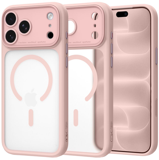 Capa MagSafe para Apple iPhone 18 Pro / 17 Pro, Tech-Protect, MagPeak CC, Rosa Mate