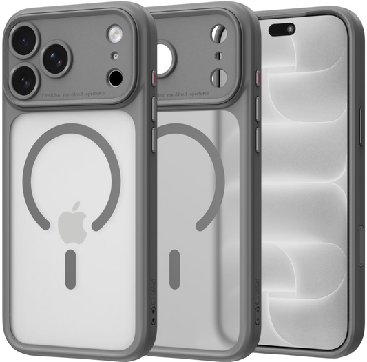 Capa MagSafe para Apple iPhone 18 Pro Max / 17 Pro Max, Tech-Protect, MagPeak CC, Cinzento Mate