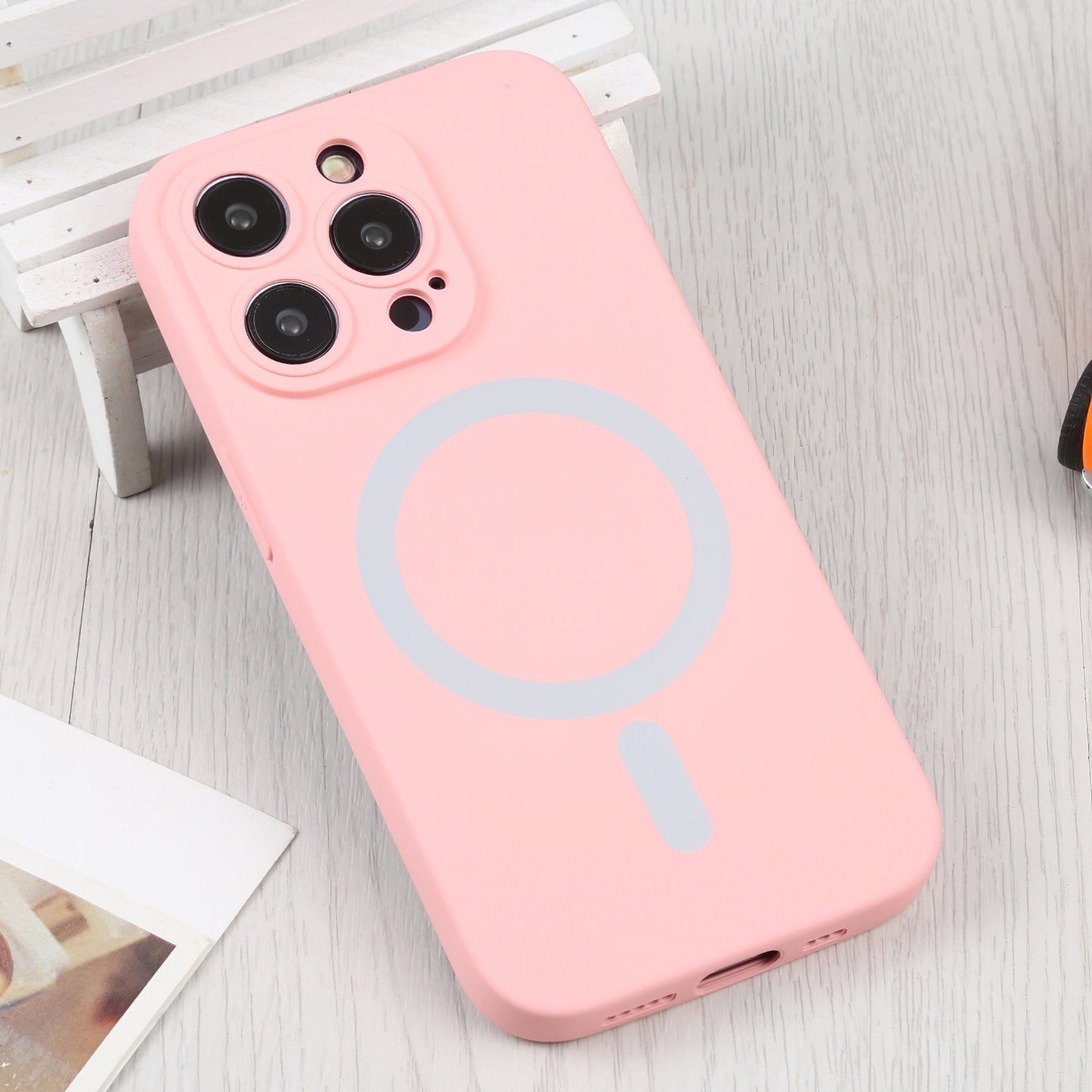 Capa MagSafe para Apple iPhone 15 Pro, OEM, Silicone Líquido, Rosa