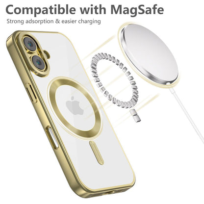 Capa MagSafe para Apple iPhone 16, Tech-Protect, Magflex Satin, dourada 