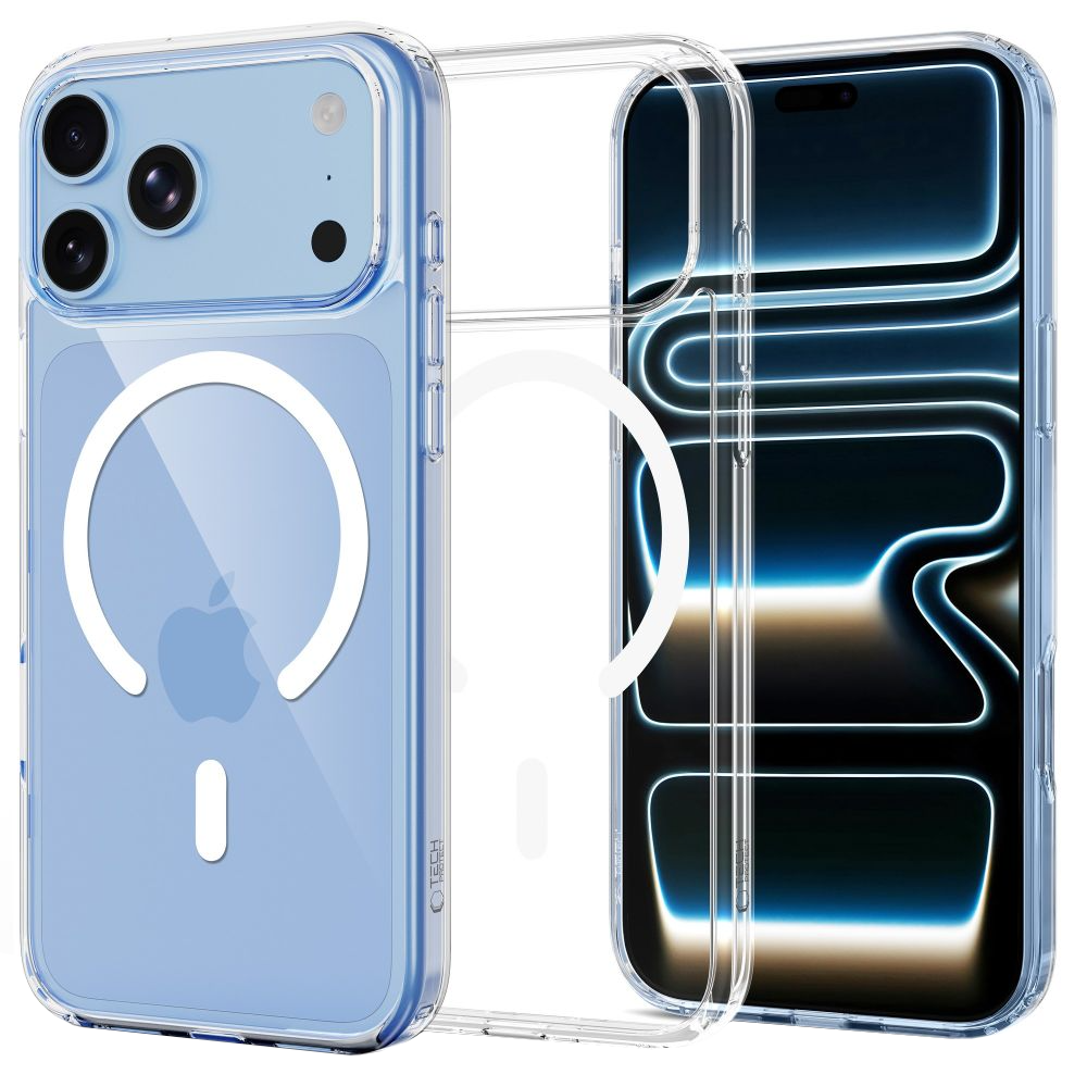 Capa MagSafe para Apple iPhone 18 Pro / 17 Pro, Tech-Protect, Flexair Hybrid com Protetor de Ecrã, Transparente