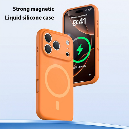 Capa MagSafe para Apple iPhone 17 Pro Max, OEM, Silicone Líquido, Preta