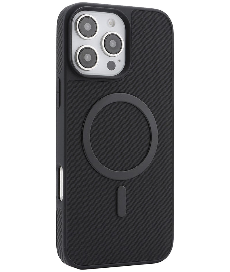 MagSafe Case for Apple iPhone 16 Pro Max, OEM, Carbon Metal Ring, Black