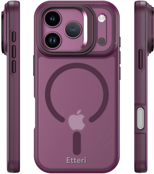Capa MagSafe para Apple iPhone 18 Pro / 17 Pro, Etteri, Morning Fog, Vinho