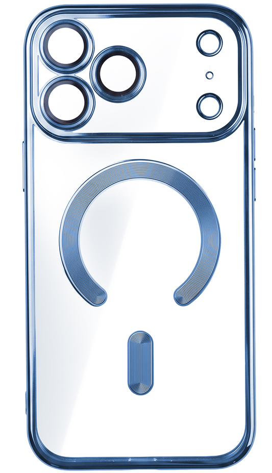 Capa MagSafe para Apple iPhone 18 Pro / 17 Pro, OEM, Cor Chrome Mag, Azul
