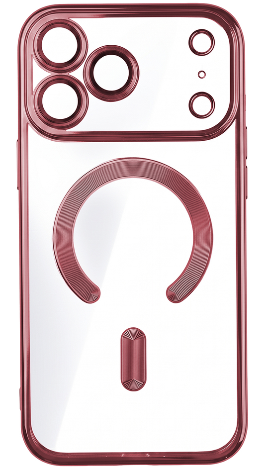 Capa MagSafe para Apple iPhone 18 Pro / 17 Pro, OEM, Cor Chrome Mag, Vinho