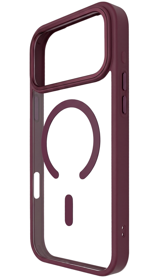 Capa MagSafe para Apple iPhone 18 Pro / 17 Pro, OEM, Cor Clear Mag, Vinho