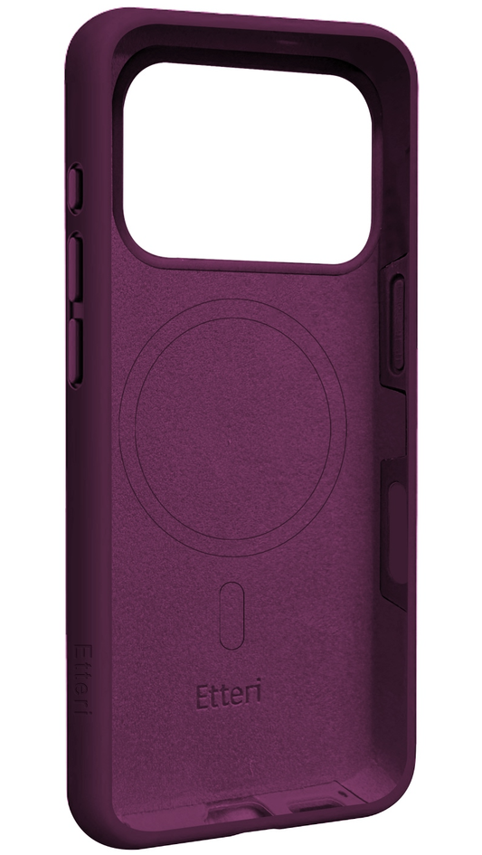 Capa MagSafe para Apple iPhone 18 Pro Max / 17 Pro Max, Etteri, Silicone Mag, Vinho
