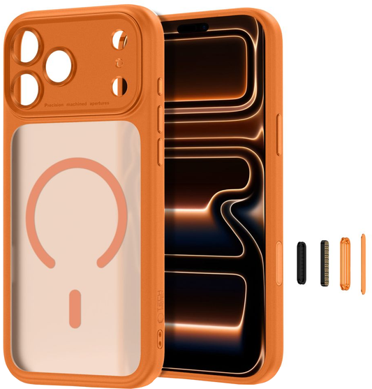 Capa MagSafe para Apple iPhone 18 Pro Max / 17 Pro Max, Tech-Protect, MagPeak CC, Laranja Fosca