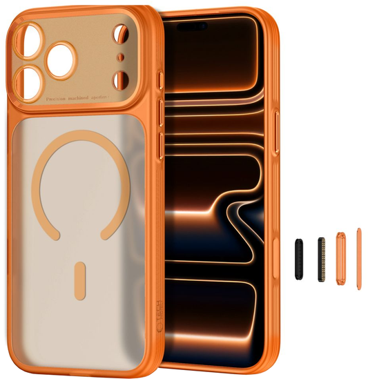 Capa MagSafe para Apple iPhone 18 Pro Max / 17 Pro Max, Tech-Protect, MagPrime CC, Laranja Fosca