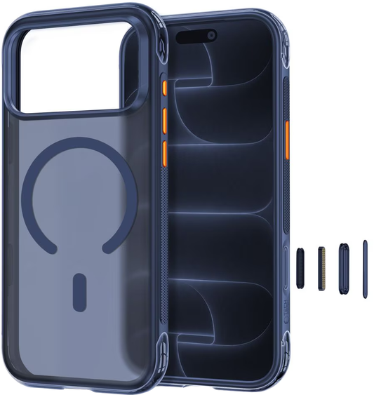 Capa MagSafe para Apple iPhone 18 Pro / 17 Pro, Tech-Protect, MagAir CC, Azul Marinho Fosco