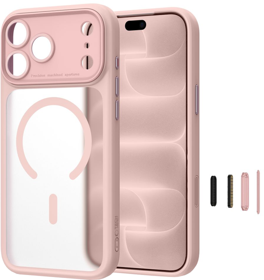Capa MagSafe para Apple iPhone 18 Pro / 17 Pro, Tech-Protect, MagPeak CC, Rosa Mate
