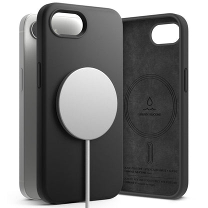 Capa MagSafe para Apple iPhone 16e, Ringke, Silicone Magnético, Preta