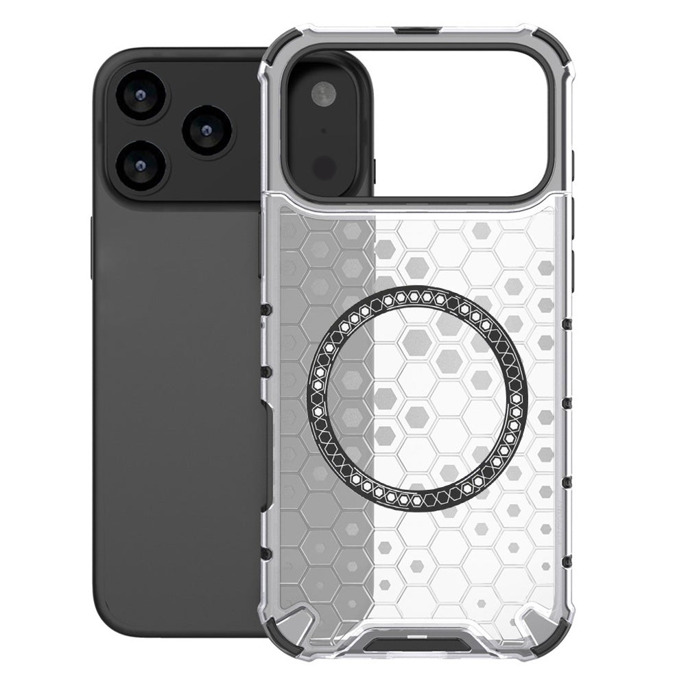 Capa MagSafe para Apple iPhone 17 Pro Max, Techsuit, HoneyComb Shield, Branca