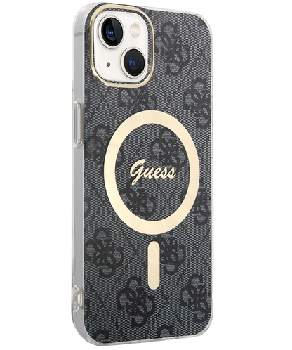 Capa MagSafe para Apple iPhone 15, Guess, 4G IML, Preta GUHMP15SH4STK
