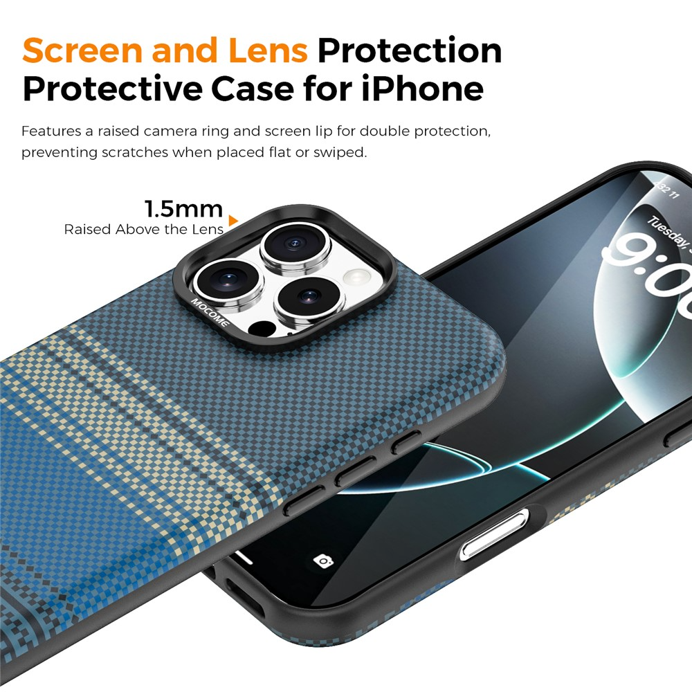 Capa MagSafe para Apple iPhone 16 Pro Max, OEM, Gradient Rainbow, Azul Marinho