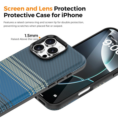 Capa MagSafe para Apple iPhone 16 Pro Max, OEM, Gradient Rainbow, Azul Marinho