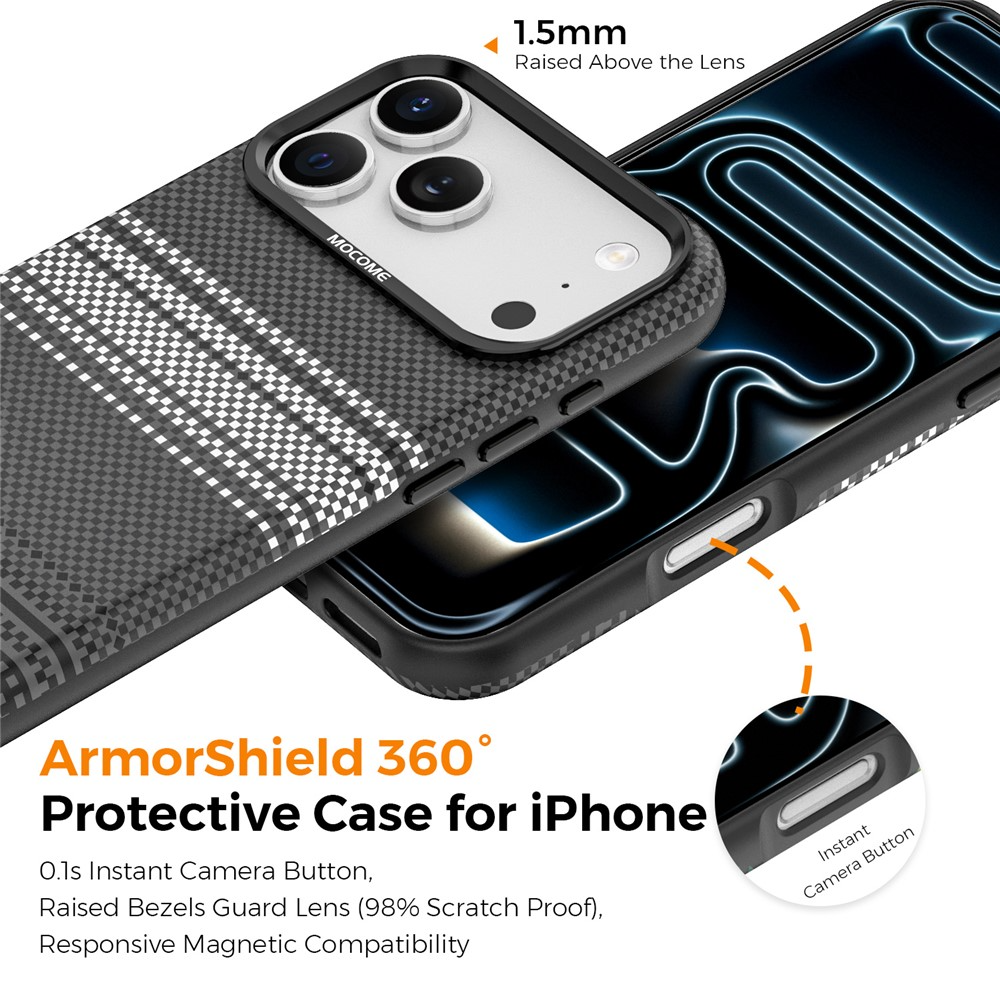 Capa MagSafe para Apple iPhone 17 Pro, OEM, Gradient Rainbow, Preta