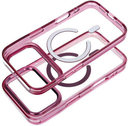 Capa MagSafe para Apple iPhone 18 Pro / iPhone 17 Pro, OEM, Frame Clear Hybrid, cor de vinho