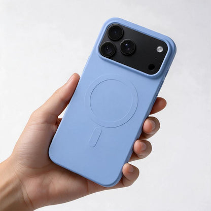 Capa MagSafe para Apple iPhone 18 Pro Max / 17 Pro Max, OEM, Silicone Mag (Big Hole), Azul-claro
