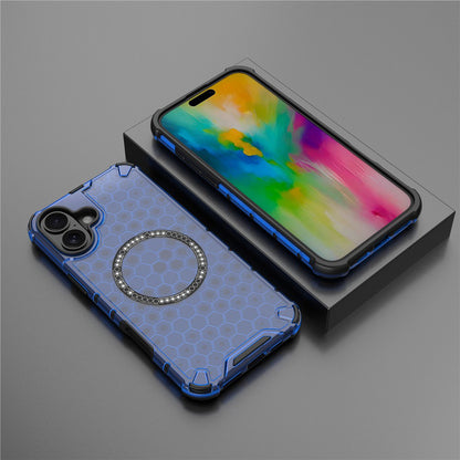 Capa MagSafe para Apple iPhone 16, Techsuit, HoneyComb Shield, Azul