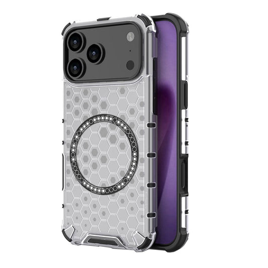 Capa MagSafe para Apple iPhone 17 Pro Max, Techsuit, HoneyComb Shield, Branca