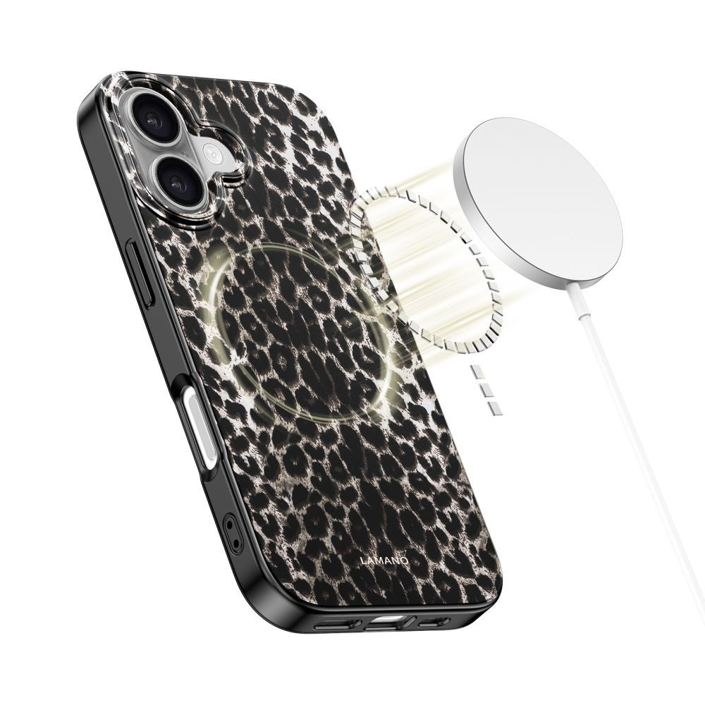 Capa MagSafe para Apple iPhone 17, Tech-Protect, Lamano Leopard, Preta
