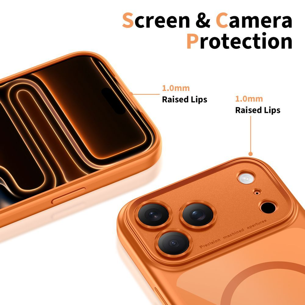 Capa MagSafe para Apple iPhone 17 Pro, Tech-Protect, MagPeak, Laranja