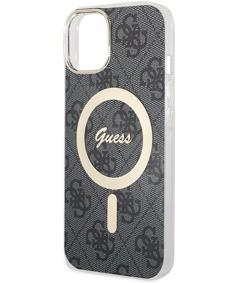 Capa MagSafe para Apple iPhone 15, Guess, 4G IML, Preta GUHMP15SH4STK