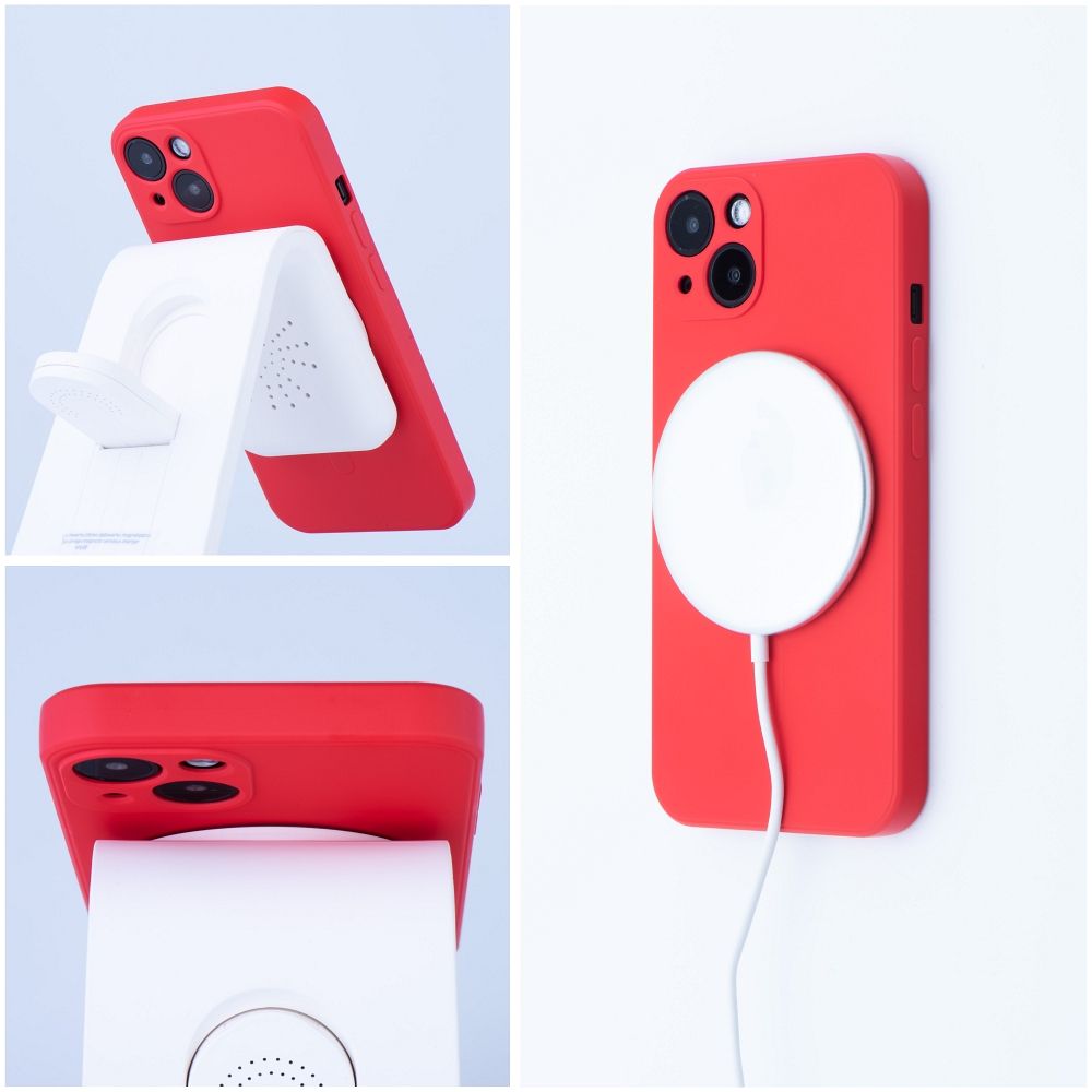 Capa MagSafe para Apple iPhone 17e / 16e, OEM, Silicone Mag, Vermelha