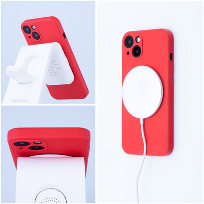 Capa MagSafe para Apple iPhone 17e / 16e, OEM, Silicone Mag, Vermelha