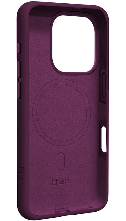 Capa MagSafe para Apple iPhone 16 Pro, Etteri, Silicone Mag, Vinho