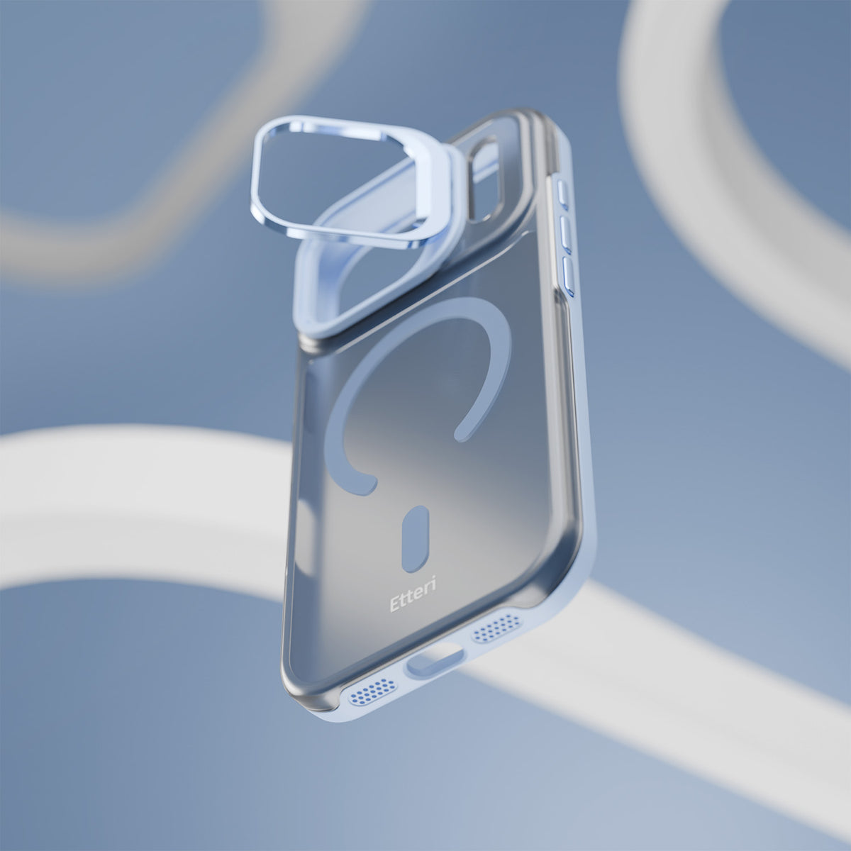 Capa MagSafe para Apple iPhone 18 Pro / 17 Pro, Etteri, Morning Fog, Azul